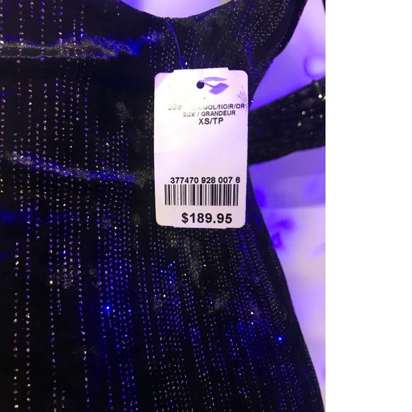 Le Chateau Black Gold Velvet Velour Metallic Evening Cocktail Bodycon Dress NWT - Picture 3 of 10